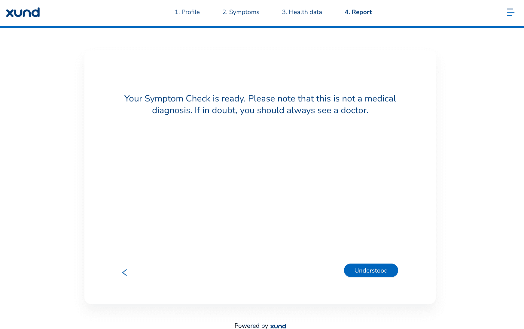 Disclaimer before the result of the check